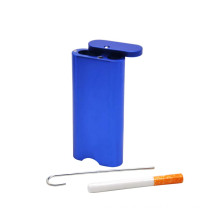 Aluminum Metal Dugout Cigarette Case Portable Dugout Box System Ceramic One Hitter Pipe Magnetic Poker